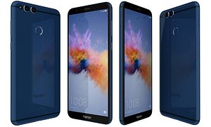 3D huawei honor 7x blue model