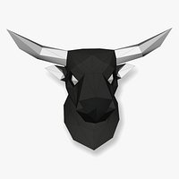 BULLS Head Low Poly Papercraf