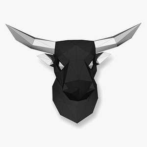 BULLS Head Low Poly Papercraf