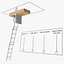 Metal Attic Ladder Rigged