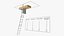 Metal Attic Ladder Rigged