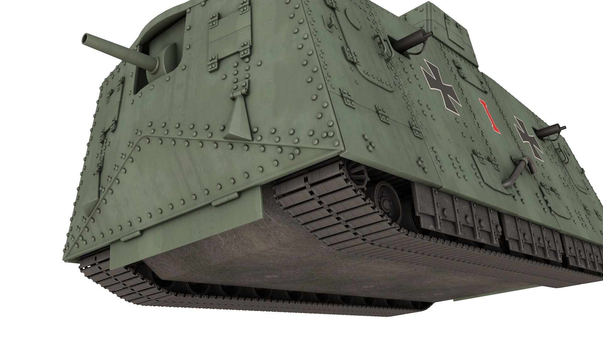 3D Sturmpanzerwagen A7V Deutscher WW1 Panzer - TurboSquid 2326579