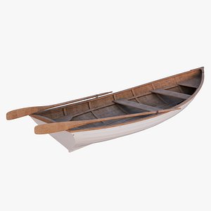 White Painted Wooden Boat model