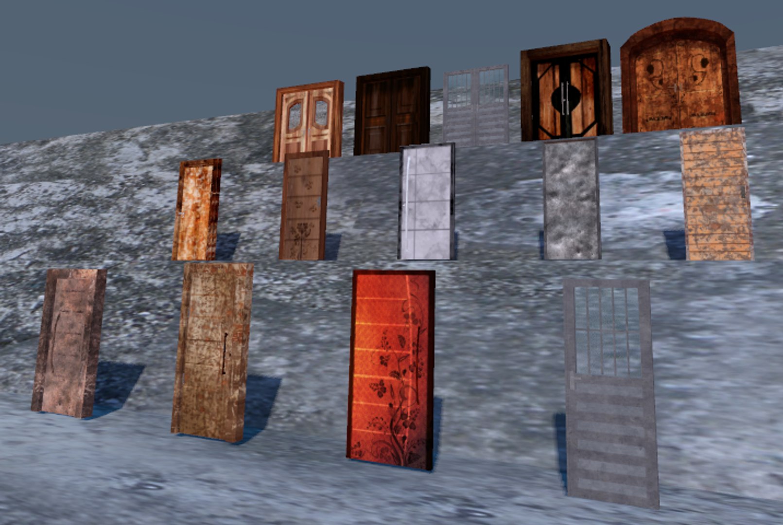 3D 13 doors model https://p.turbosquid.com/ts-thumb/BR/6xbTyF/Od4eLADg/doors/png/1584487205/1920x1080/fit_q87/c6bad159c7d94fa6ef800c0dfb95d7ffb43ff2d7/doors.jpg