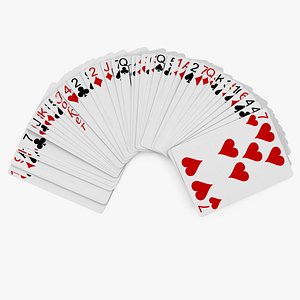 row playing cards 3D