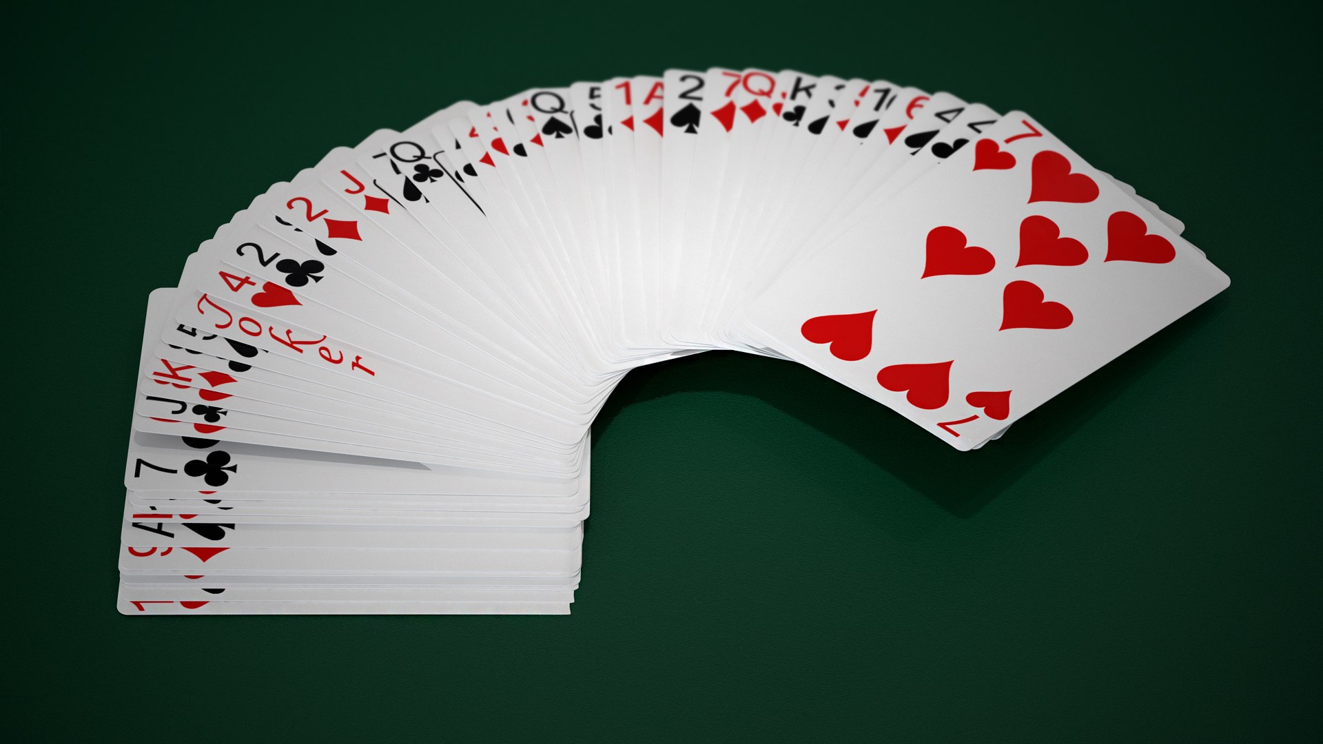 Row of Playing Cards 3D model preview