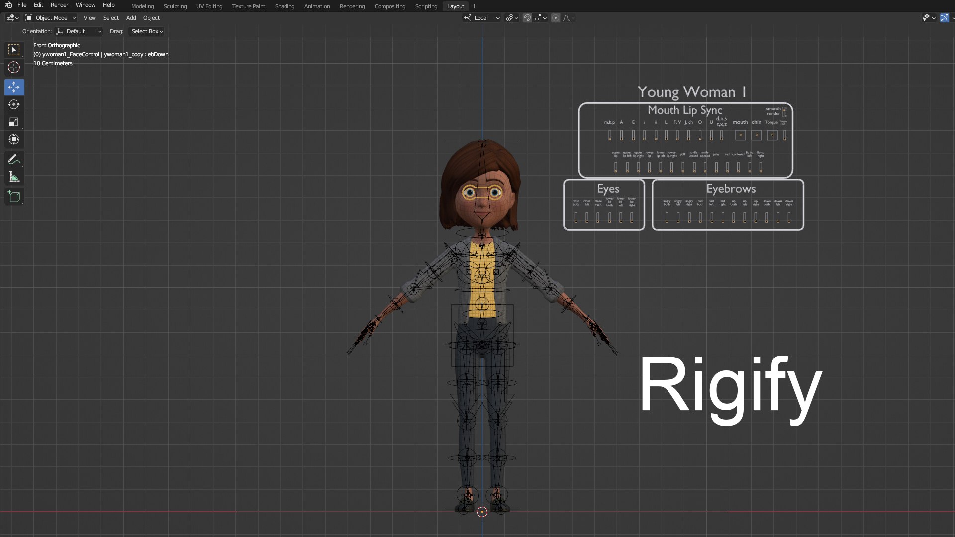 3D Cartoon Woman Rigged - Blender Model - TurboSquid 2241456