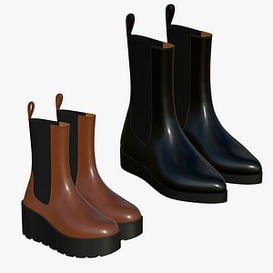 3D Realistic Leather Boots V16