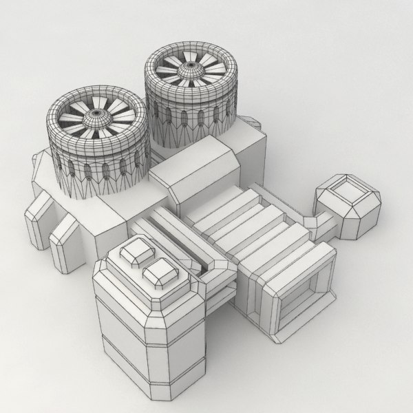 3d powerplant sci-fi building