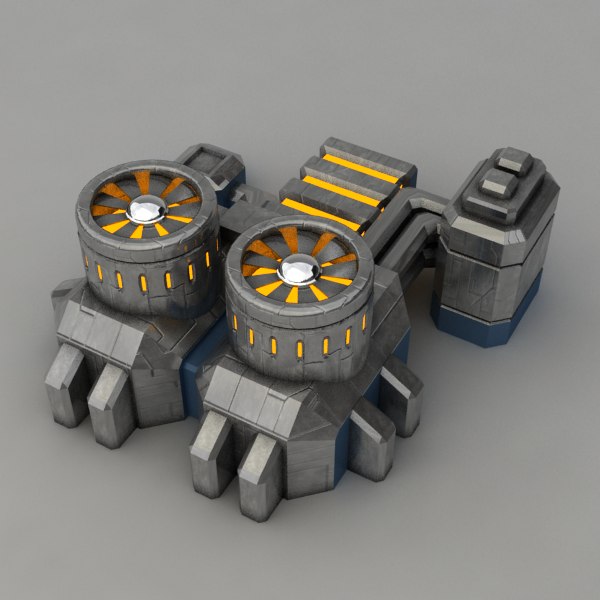 3d Powerplant Sci-fi Building