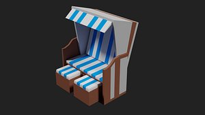3D Lowpoly Beachchair model