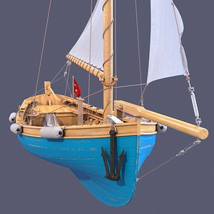 boat sailboat sail 3D model