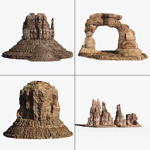 3d model desert rocks