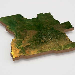 Angola Realistic 3D Terrain Map
