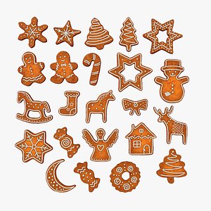 gingerbread christmas cookies 3D