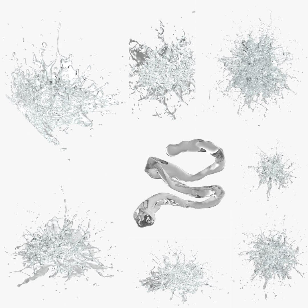 3D 8 Water Splashes Model - TurboSquid 1914969