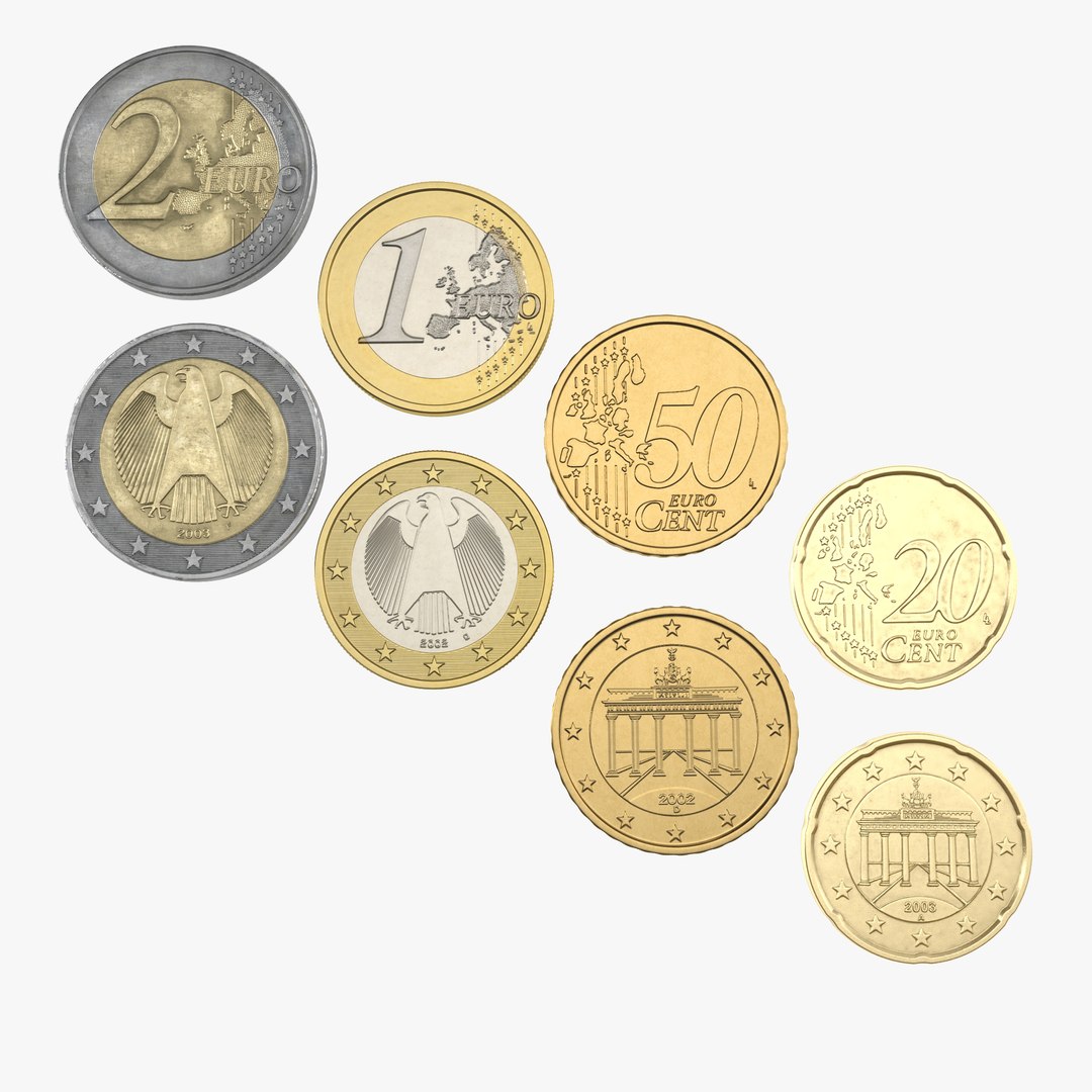 German Euro Coins 3D Models Collection 2 3D model preview