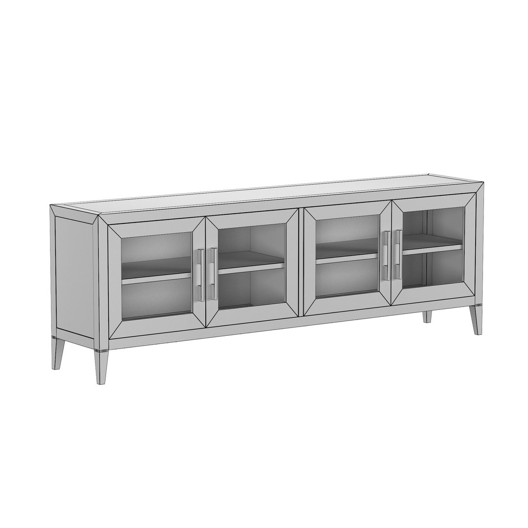 FRENCH CONTEMPORARY GLASS 4DOOR MEDIA CONSOLE 3D TurboSquid 1902772