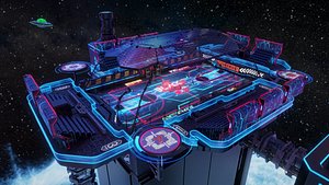 Futuristic  Scifi Space Basketball court 3D