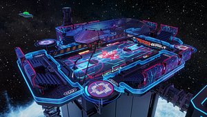 Futuristic Scifi Space Basketball court