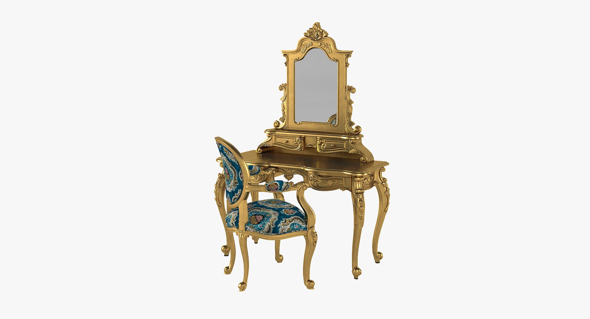 3D Anais Dressing Table Chair TurboSquid 1187004