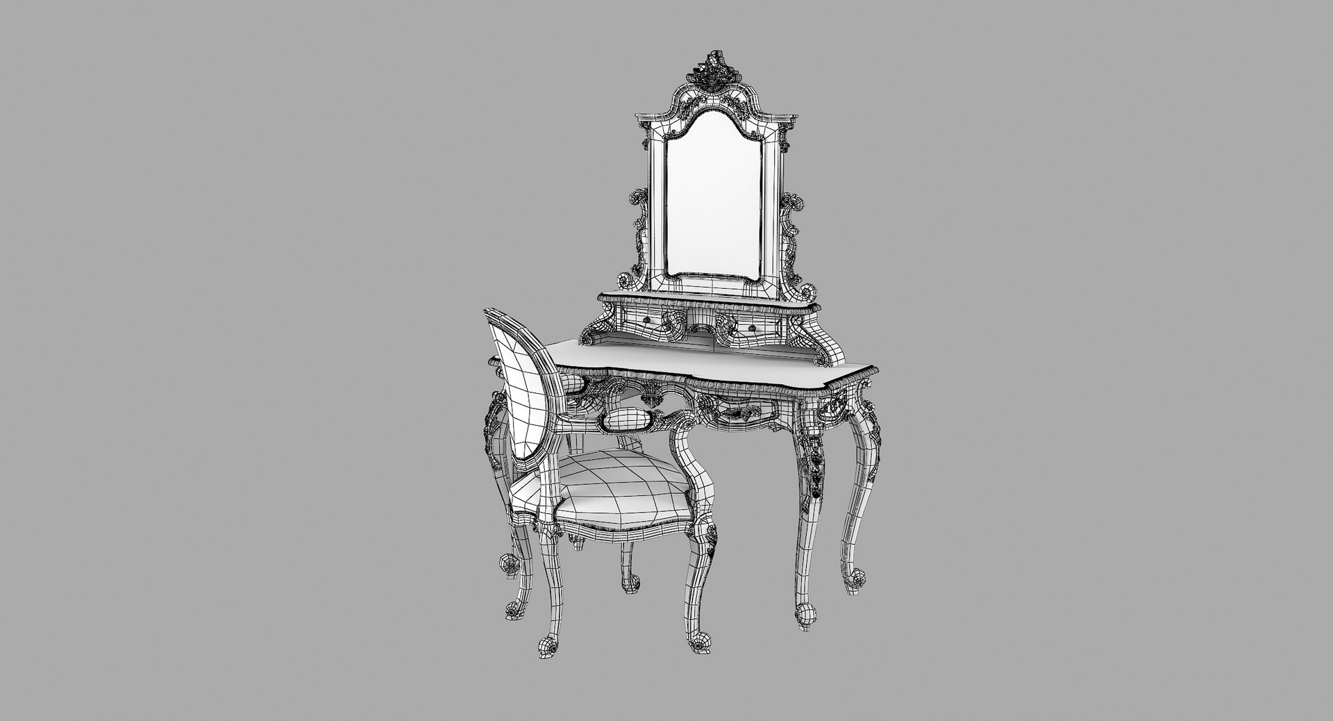 3D Anais Dressing Table Chair TurboSquid 1187004