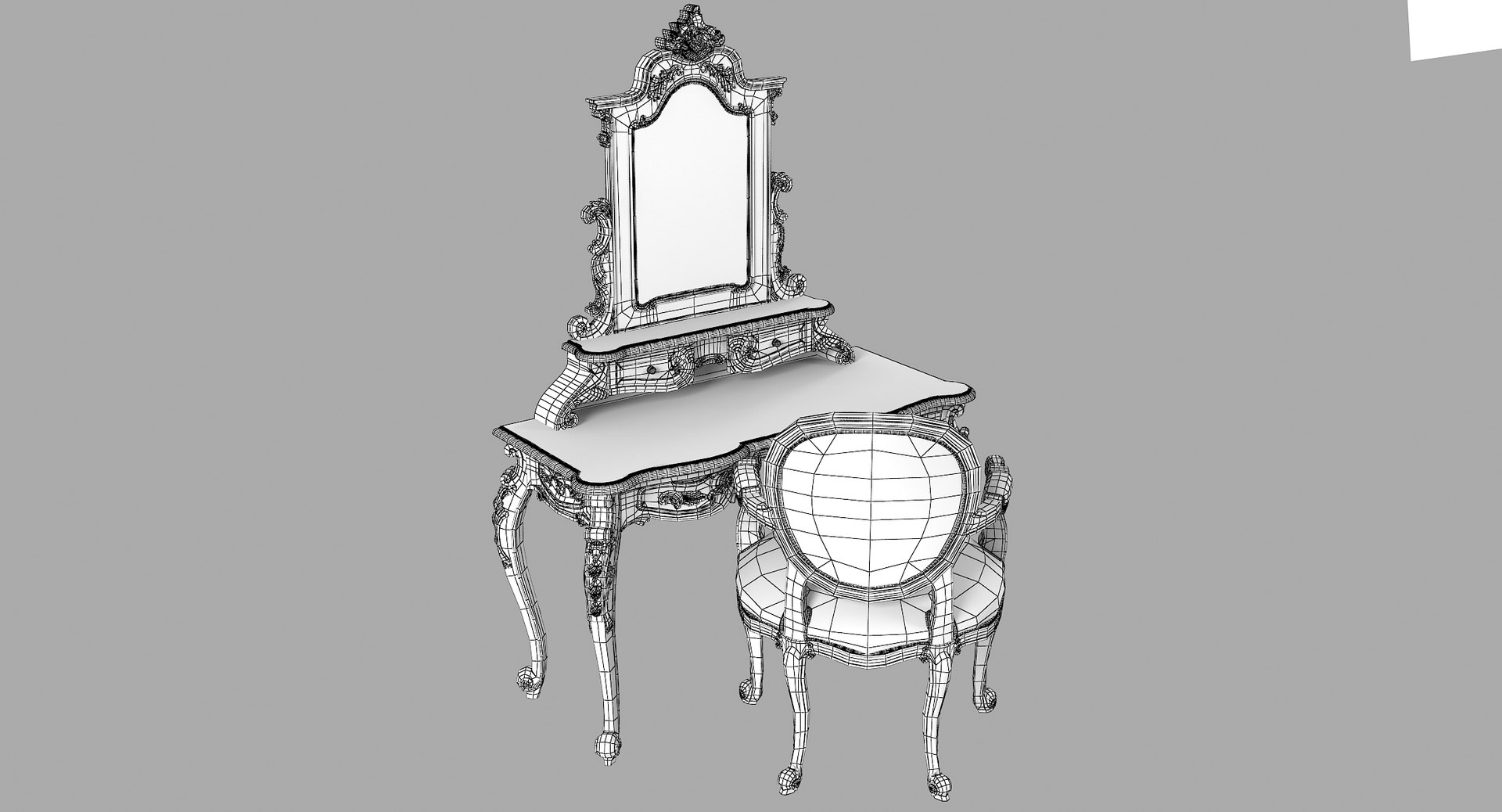 3D Anais Dressing Table Chair TurboSquid 1187004