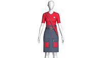 Girls V-Neck Top With Tactical Cargo Skirt