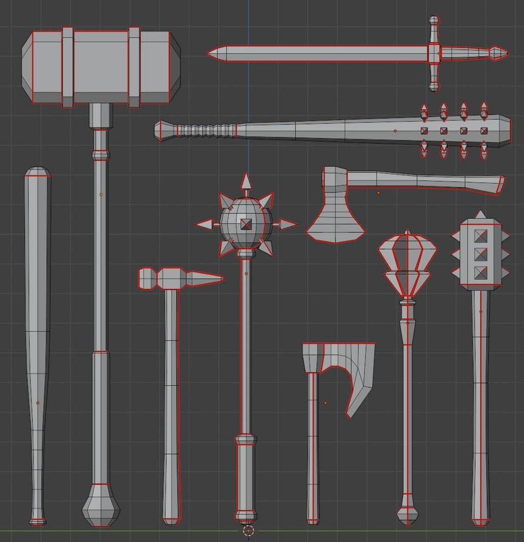 Lowpoly Medieval Melee Weapons 3D Model - TurboSquid 2285242