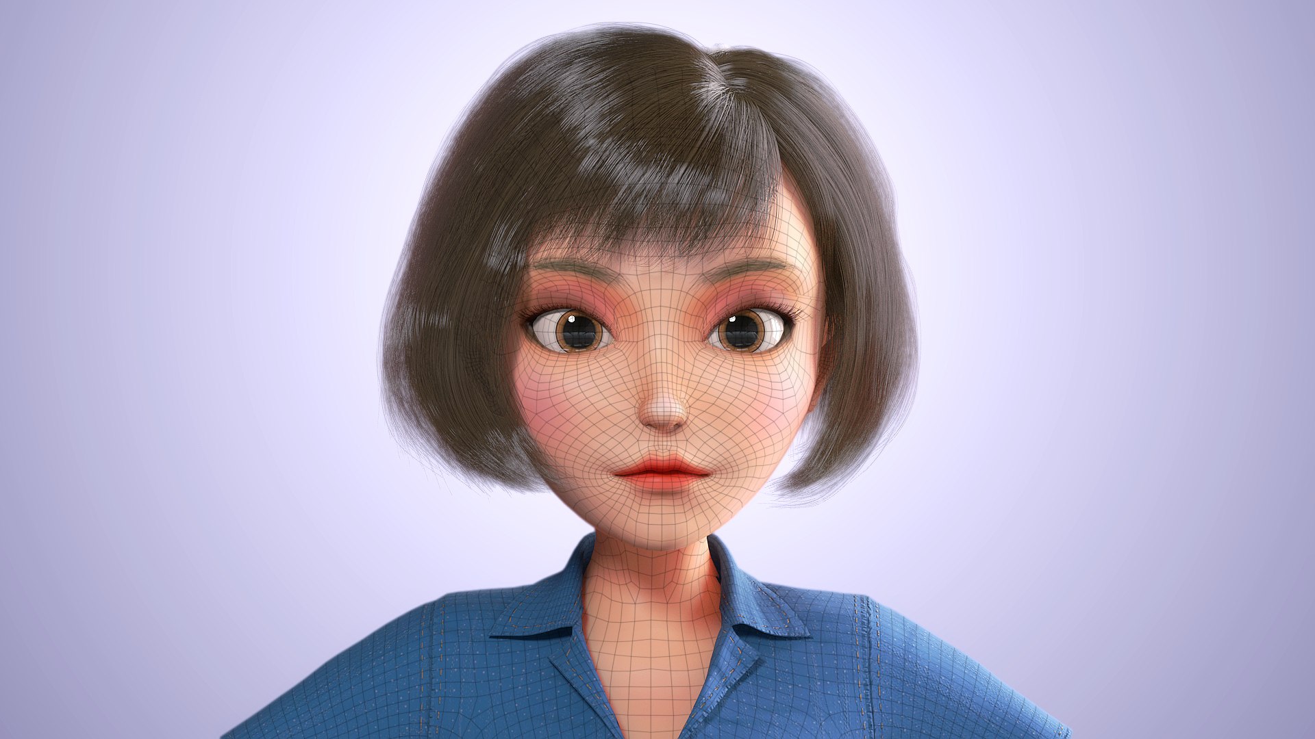 3D Cartoon Girl Rigged model - TurboSquid 1743476