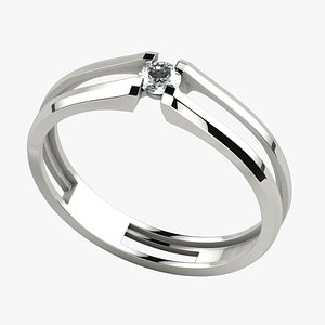 3D 3mm Diamond Fashion Gold Ring