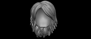 3D female hair model