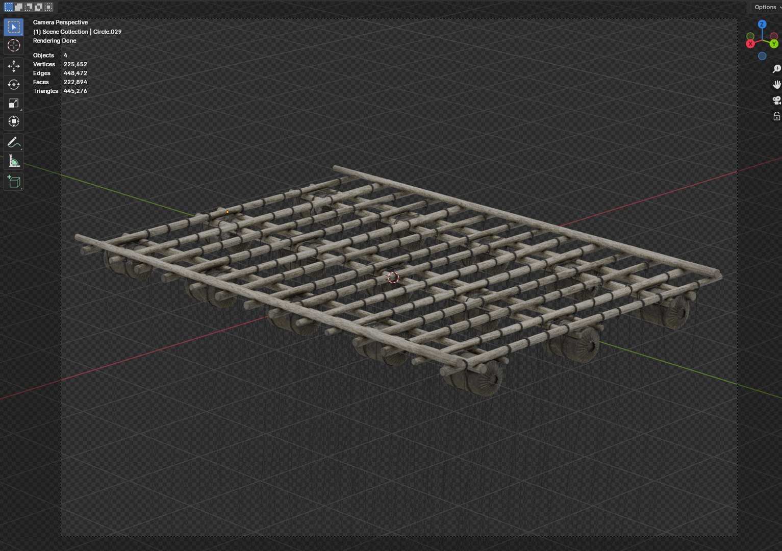 Traditional Wooden Aquaculture Raft And Fishing Raft 3D Model ...