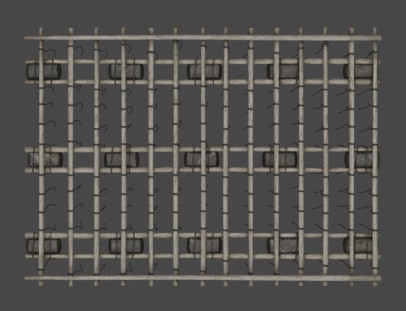 Traditional Wooden Aquaculture Raft And Fishing Raft 3D Model ...