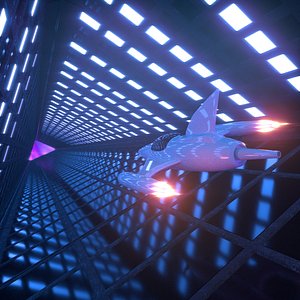 Retro Futuristic Tunnel Environment model