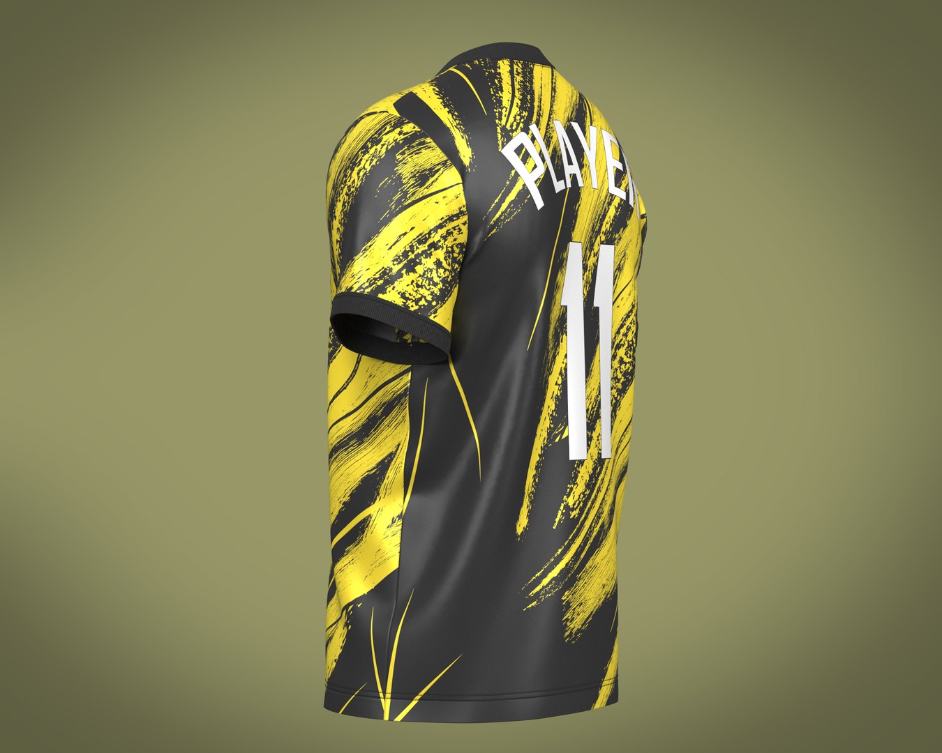 3D Soccer Football Golgen yellow with black Jersey Player-11 - TurboSquid  2038233