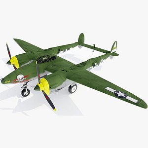 p-38 lightning lockheed 3d model