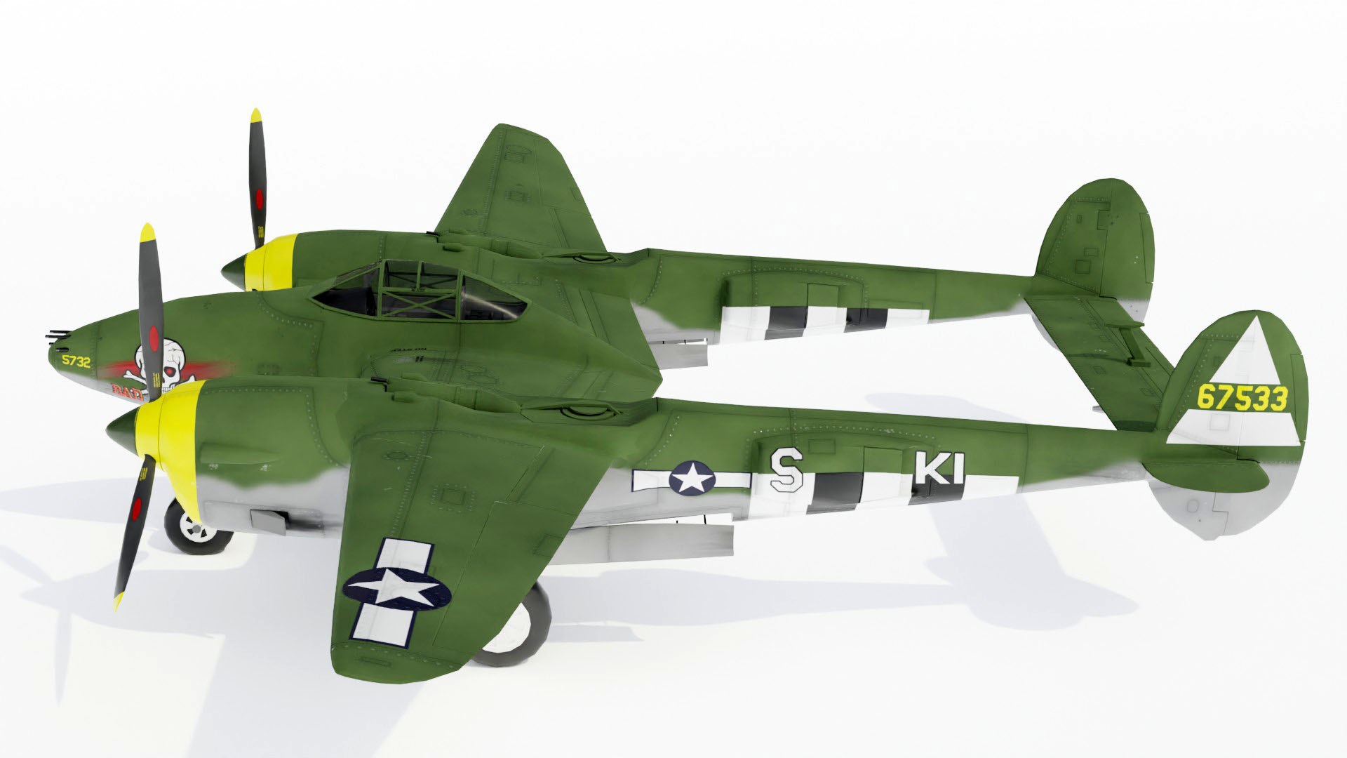 P-38 Lightning Lockheed 3d Model