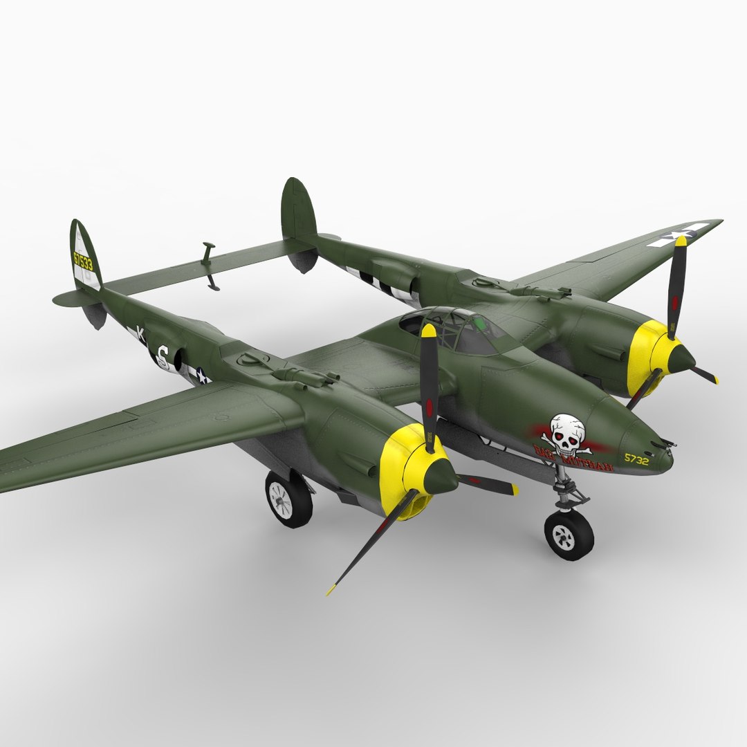 P-38 Lightning Lockheed 3d Model