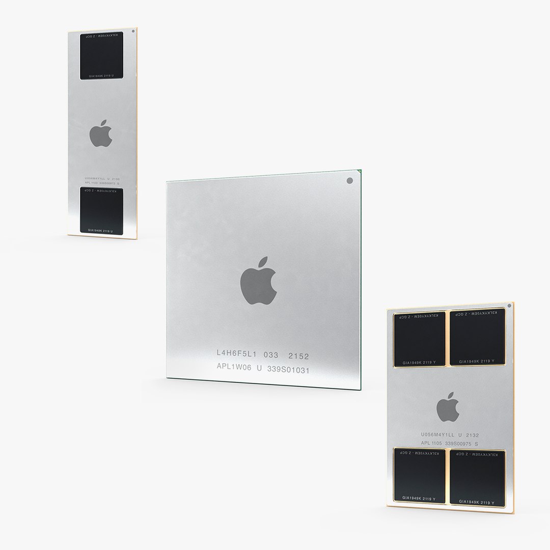 Apple Computer Chips Collection 3D model preview