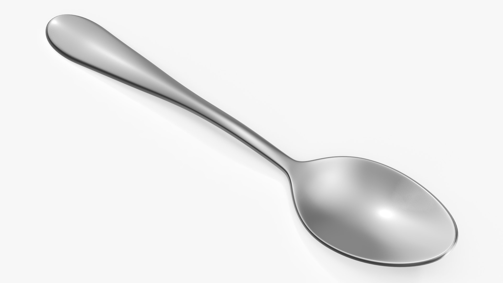 Silver Dessert Spoon 3D model preview