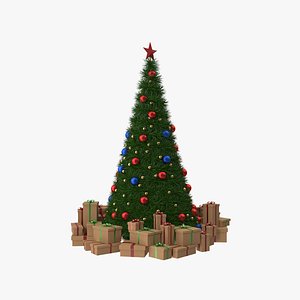 3D Christmas Tree with Gift Boxes