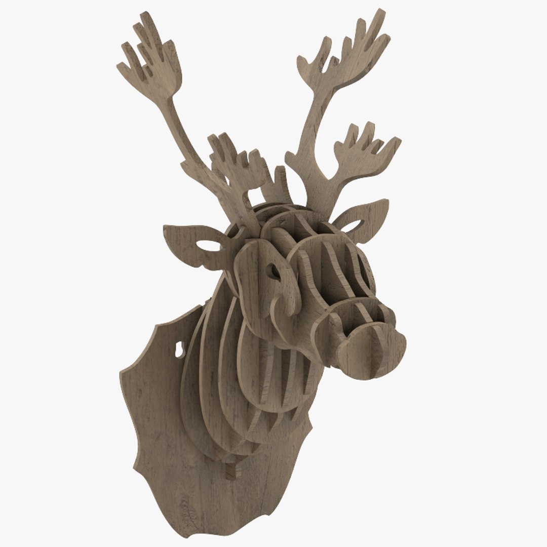 3ds Cardboard Stag Head 3ds Cardboard Stag Head