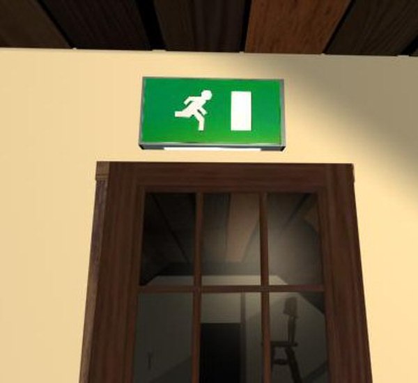 3d model european exit signs