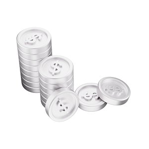 3D Coin Dollar Double Stack Side Icon