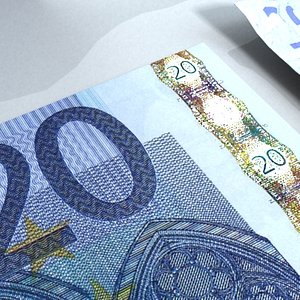 20 euros banknote - 3d 3ds