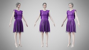 Dress 20 Royal Velvet Purple With Design