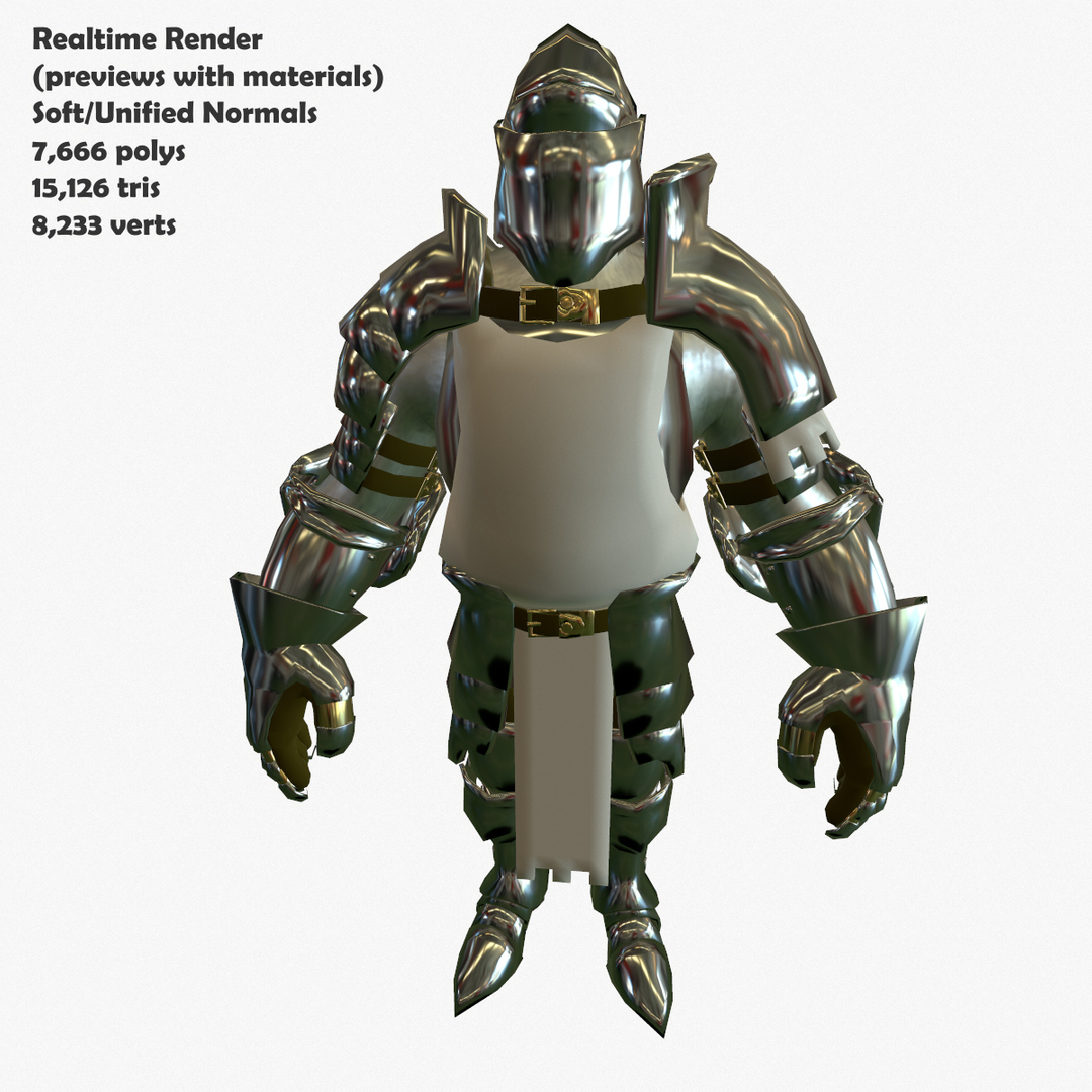 3d Model Of Base Mesh Knight Series