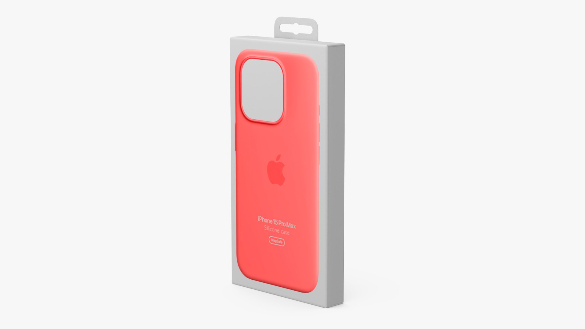 Apple iPhone 15 Pro Max Silicone Case Red Packaging 3D model preview