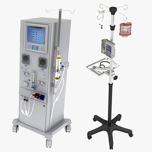 dialysis iv stand syringe 3D model